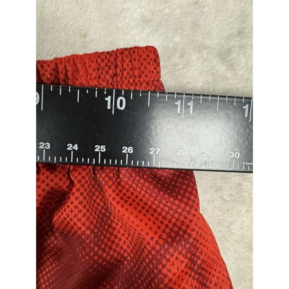 Nike Dri-FIT Youth L Red Black Printed Athletic Training Shorts Drawstring